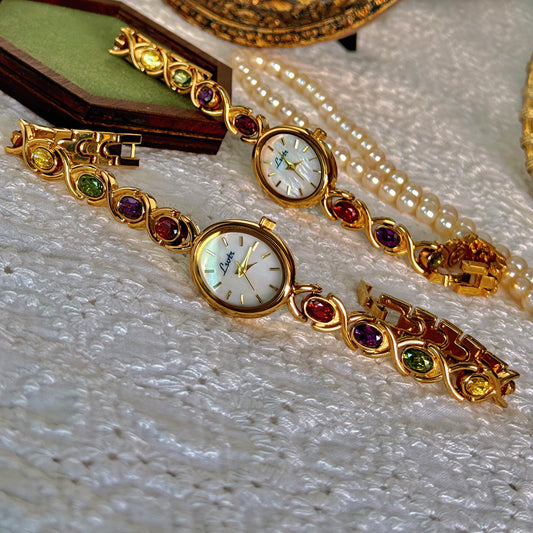 Ethereal Gemstone Gold Watch