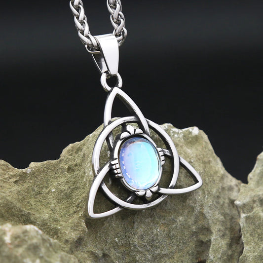 Opal Viking Knot Necklace
