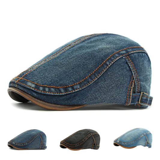 Colton Denim Flat Cap