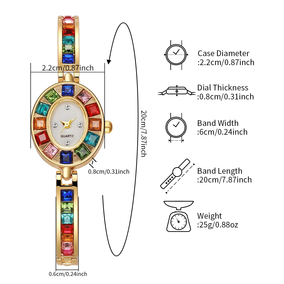 Luxury Crystal Oval Watch
