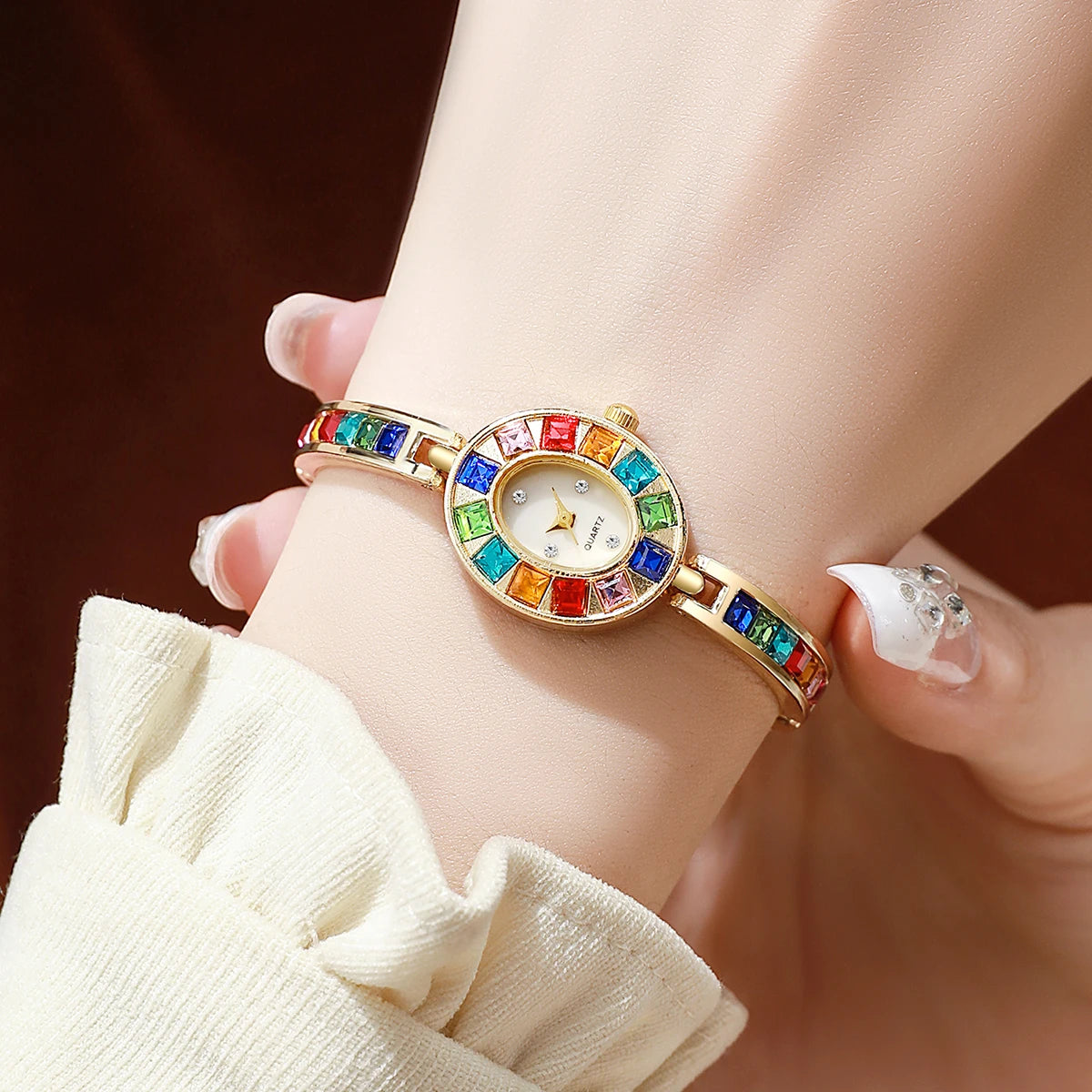 Luxury Crystal Oval Watch