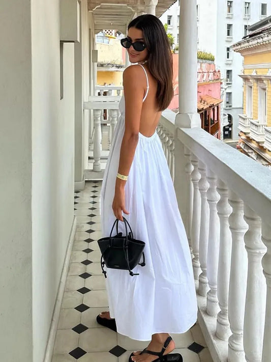 Sexy Backless Midi Dress