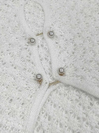 White Knit Long Backless Dress