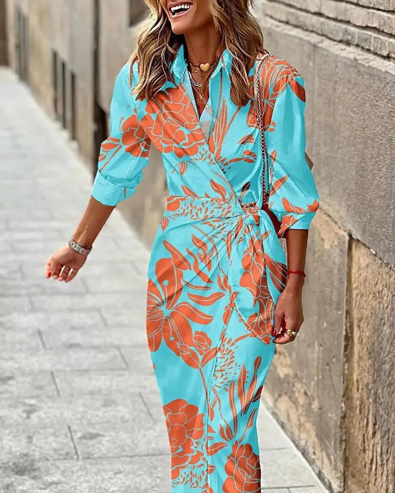 Elena™ Wrap Dress with Print