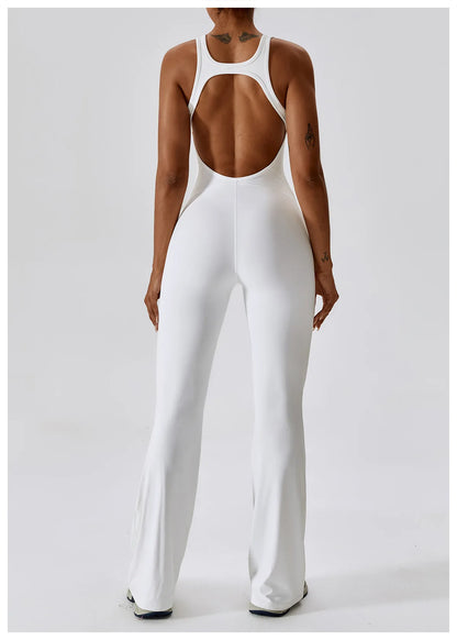 V-Back Butt Lift Flared Leg Jumpsuit