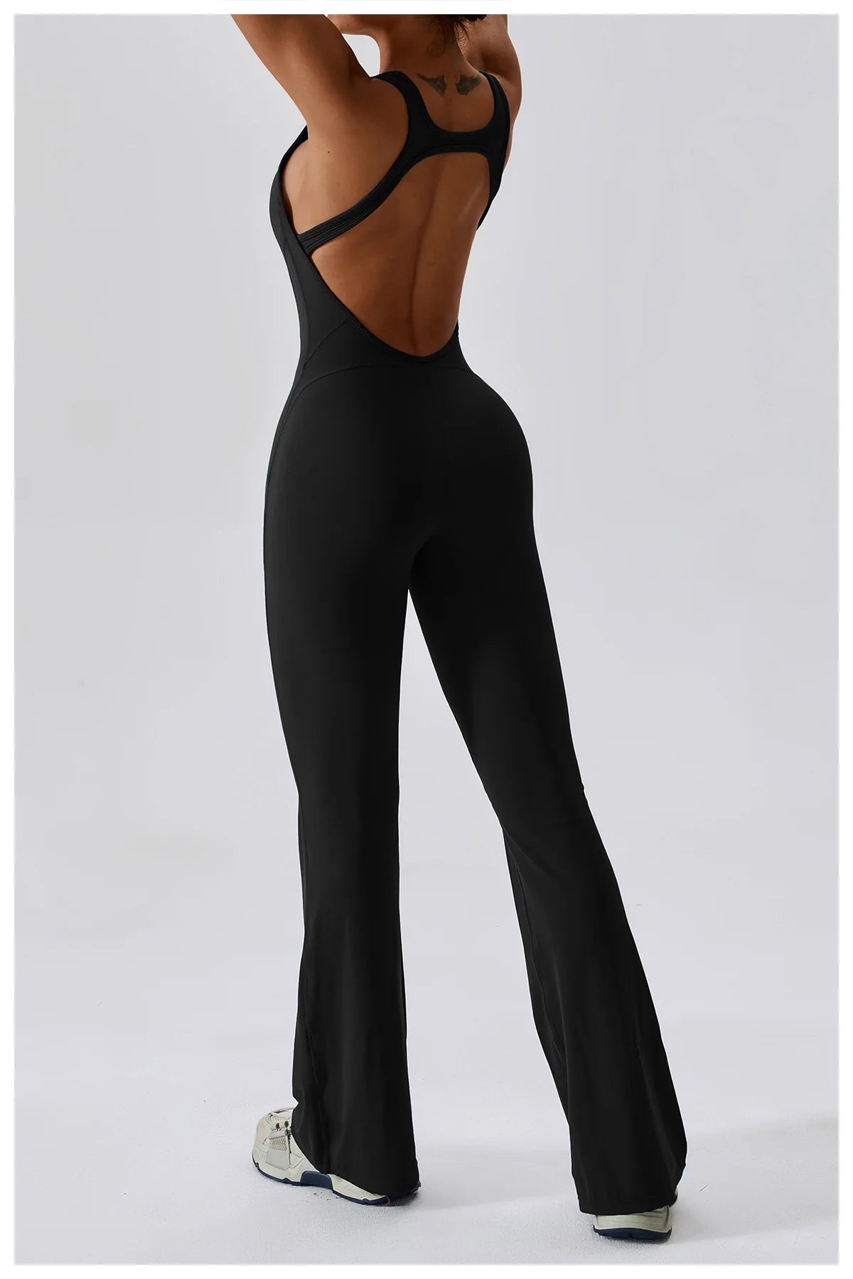 V-Back Butt Lift Flared Leg Jumpsuit