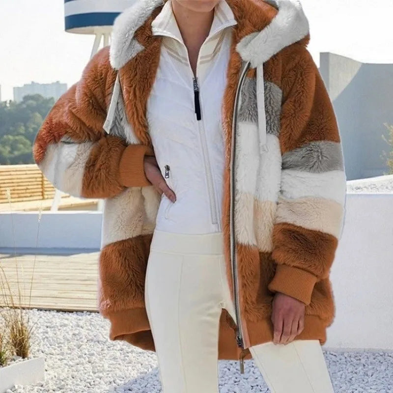 Cozy Hooded Plush Jacket