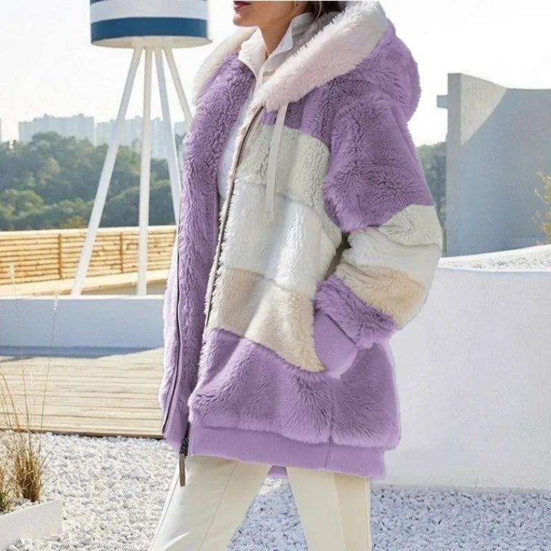 Cozy Hooded Plush Jacket